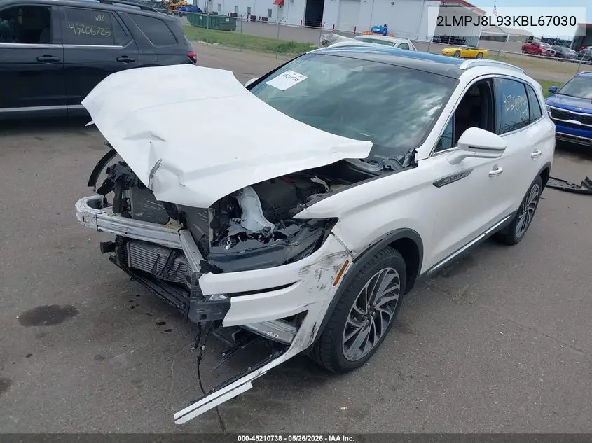 2019 Lincoln Nautilus Reserve VIN: 2LMPJ8L93KBL67030 Lot: 45210738