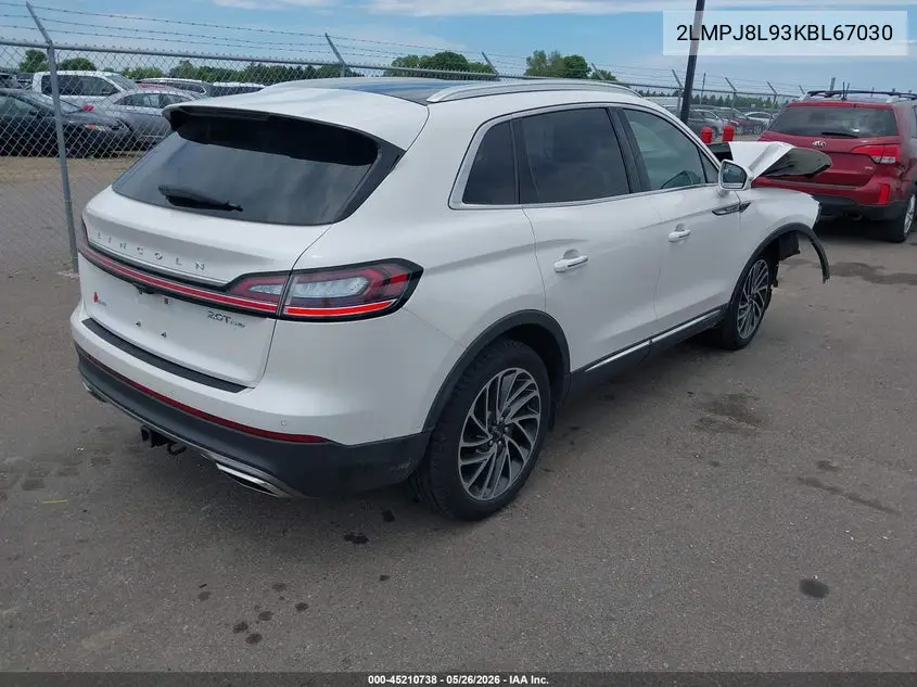 2019 Lincoln Nautilus Reserve VIN: 2LMPJ8L93KBL67030 Lot: 45210738