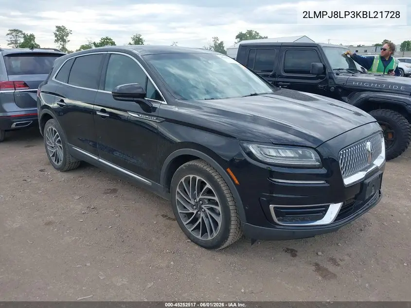2019 Lincoln Nautilus Reserve VIN: 2LMPJ8LP3KBL21728 Lot: 45252517