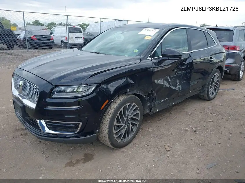 2019 Lincoln Nautilus Reserve VIN: 2LMPJ8LP3KBL21728 Lot: 45252517