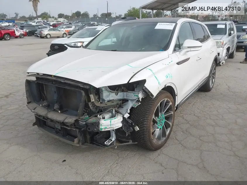 2019 Lincoln Nautilus Reserve VIN: 2LMPJ6LP4KBL47310 Lot: 45255010