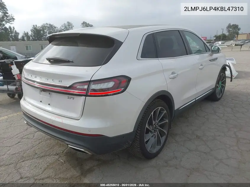 2019 Lincoln Nautilus Reserve VIN: 2LMPJ6LP4KBL47310 Lot: 45255010