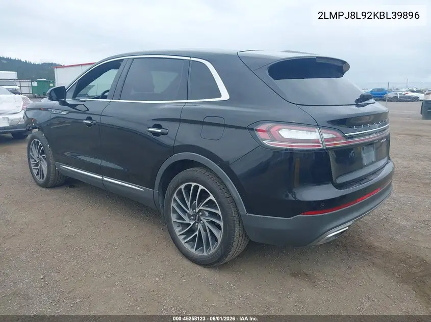 2019 Lincoln Nautilus Reserve VIN: 2LMPJ8L92KBL39896 Lot: 45258123