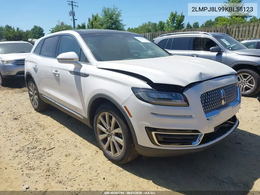 2019 Lincoln Nautilus Reserve VIN: 2LMPJ8L99KBL58123 Lot: 45262794