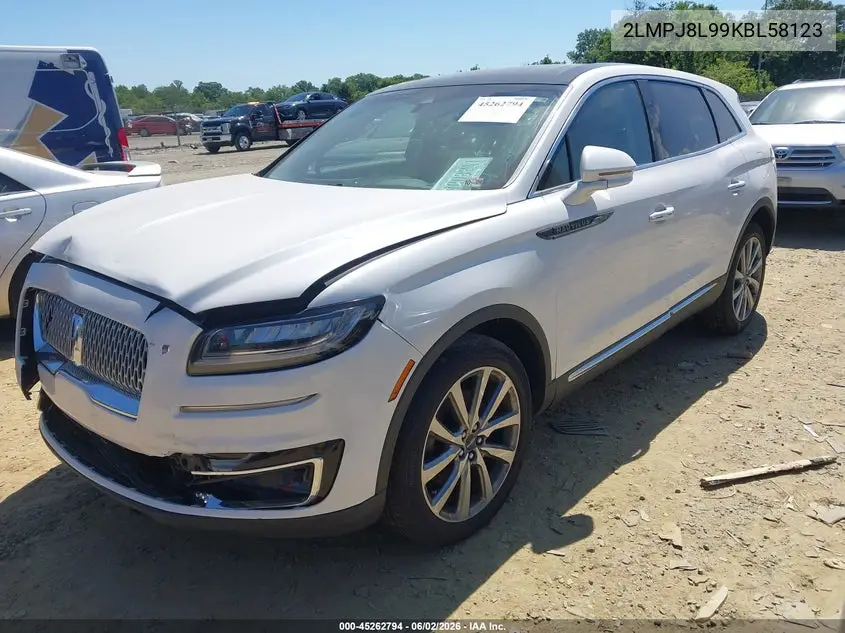 2019 Lincoln Nautilus Reserve VIN: 2LMPJ8L99KBL58123 Lot: 45262794