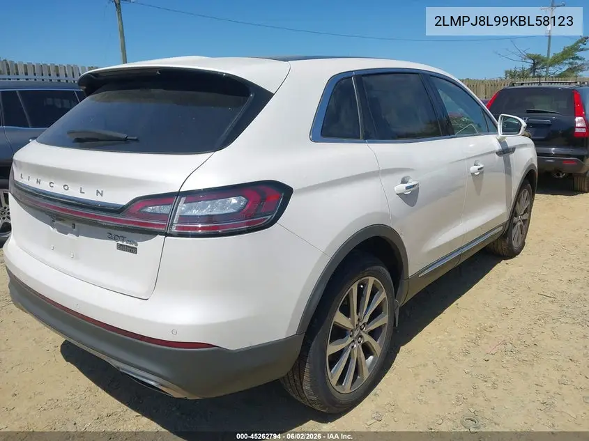 2019 Lincoln Nautilus Reserve VIN: 2LMPJ8L99KBL58123 Lot: 45262794