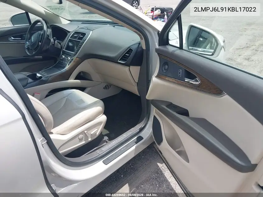 2019 Lincoln Nautilus Reserve VIN: 2LMPJ6L91KBL17022 Lot: 45289652