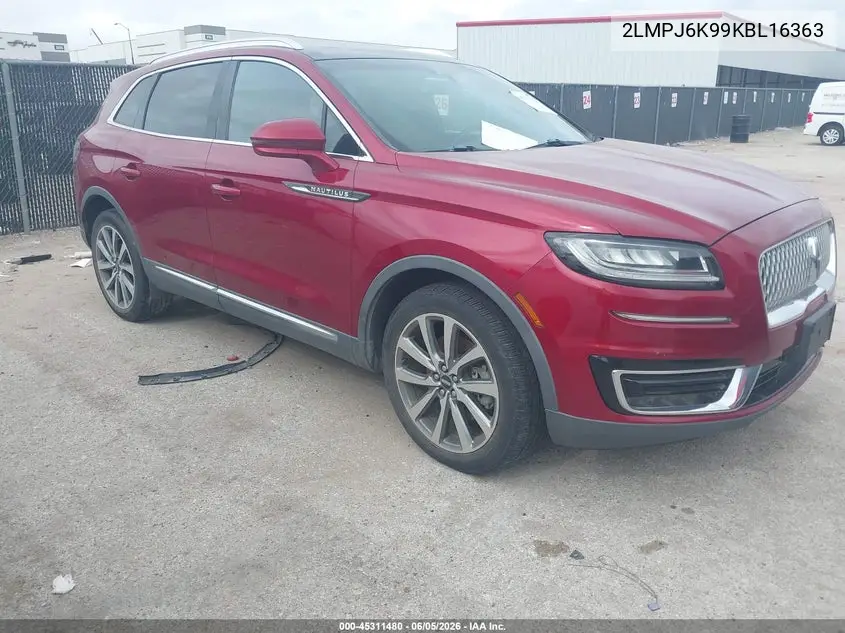 2019 Lincoln Nautilus Select VIN: 2LMPJ6K99KBL16363 Lot: 45311480