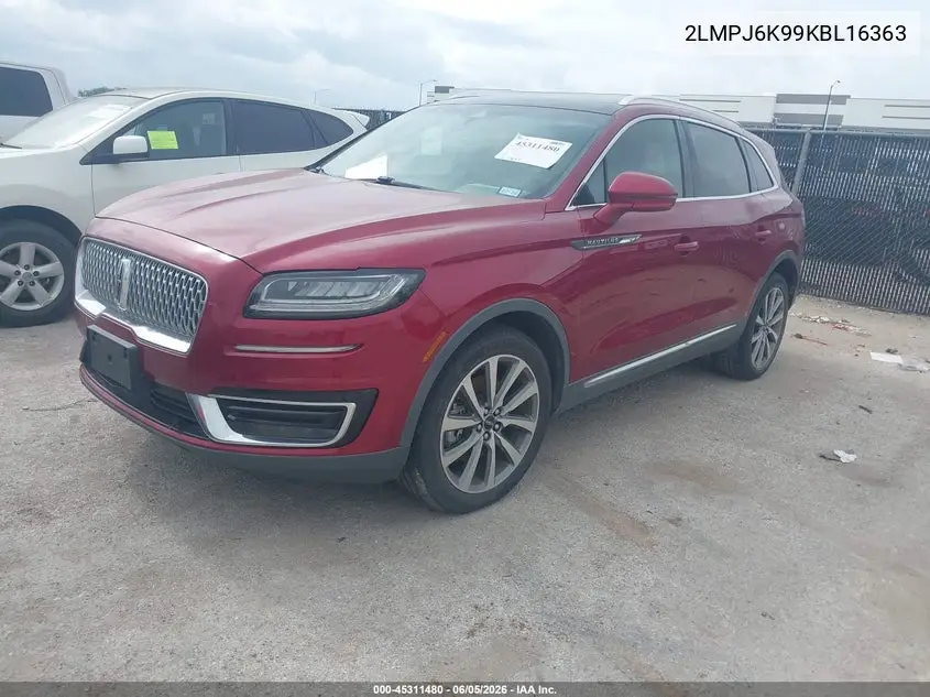 2019 Lincoln Nautilus Select VIN: 2LMPJ6K99KBL16363 Lot: 45311480