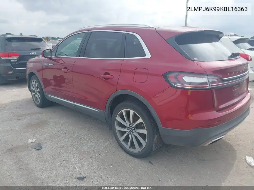 2019 Lincoln Nautilus Select VIN: 2LMPJ6K99KBL16363 Lot: 45311480
