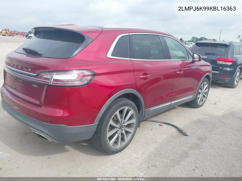 2019 Lincoln Nautilus Select VIN: 2LMPJ6K99KBL16363 Lot: 45311480