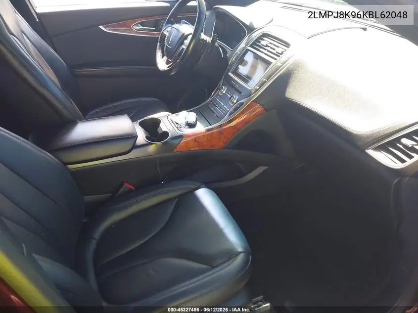 2019 Lincoln Nautilus Select VIN: 2LMPJ8K96KBL62048 Lot: 45327486
