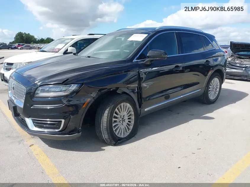 2019 Lincoln Nautilus Standard VIN: 2LMPJ6J90KBL65985 Lot: 45337391