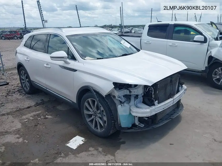 2019 Lincoln Nautilus Select VIN: 2LMPJ6K90KBL20107 Lot: 45352983