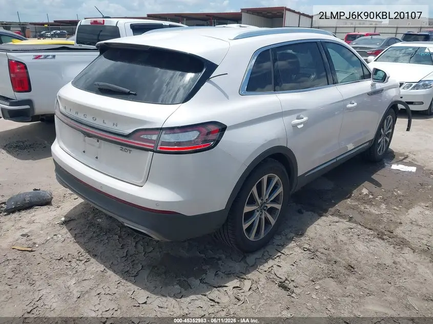 2019 Lincoln Nautilus Select VIN: 2LMPJ6K90KBL20107 Lot: 45352983