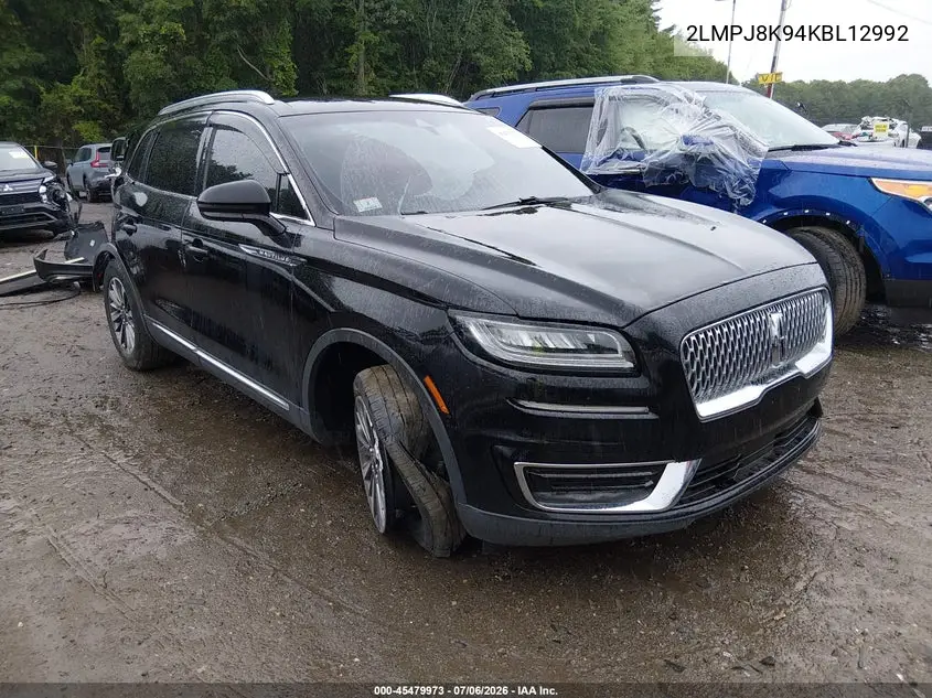 2019 Lincoln Nautilus Select VIN: 2LMPJ8K94KBL12992 Lot: 45479973