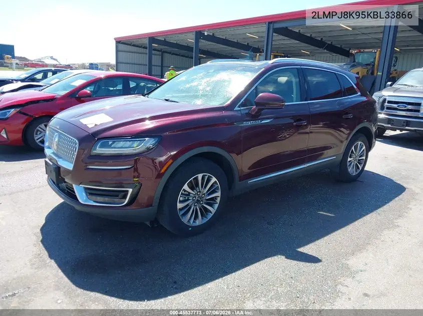 2019 Lincoln Nautilus Select VIN: 2LMPJ8K95KBL33866 Lot: 45537773