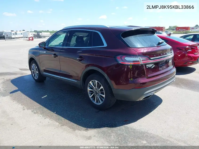 2019 Lincoln Nautilus Select VIN: 2LMPJ8K95KBL33866 Lot: 45537773