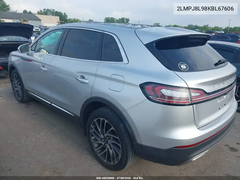 2019 Lincoln Nautilus Reserve VIN: 2LMPJ8L98KBL67606 Lot: 45539068