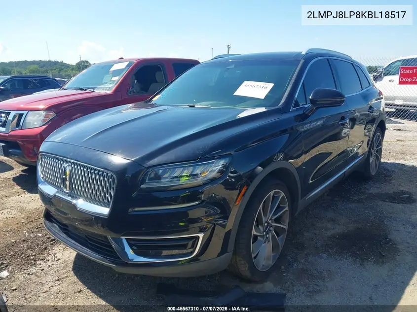 2019 Lincoln Nautilus Reserve VIN: 2LMPJ8LP8KBL18517 Lot: 45567310