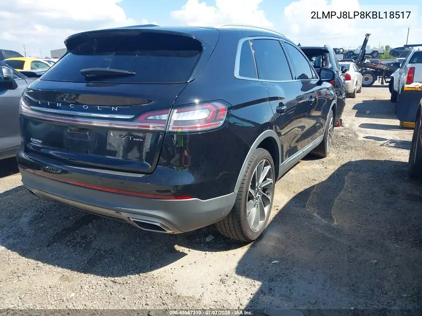 2019 Lincoln Nautilus Reserve VIN: 2LMPJ8LP8KBL18517 Lot: 45567310