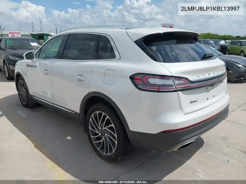 2019 Lincoln Nautilus Reserve VIN: 2LMPJ8LP1KBL13997 Lot: 45591489