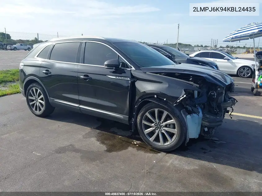 2019 Lincoln Nautilus Select VIN: 2LMPJ6K94KBL24435 Lot: 45637456