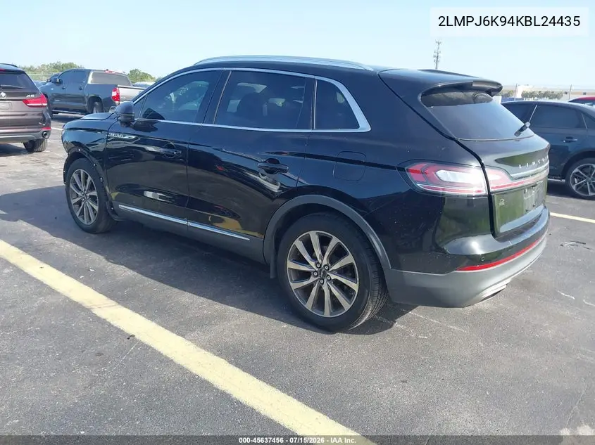 2019 Lincoln Nautilus Select VIN: 2LMPJ6K94KBL24435 Lot: 45637456