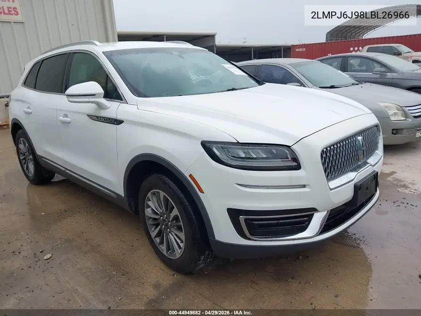 2020 Lincoln Nautilus Standard VIN: 2LMPJ6J98LBL26966 Lot: 44949882
