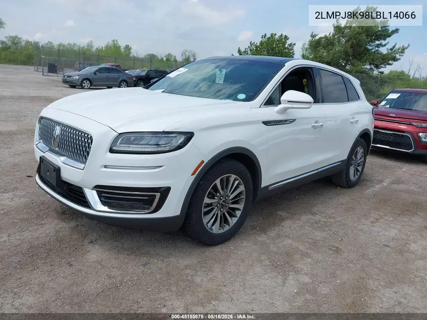 2020 Lincoln Nautilus Reserve VIN: 2LMPJ8K98LBL14066 Lot: 45155878