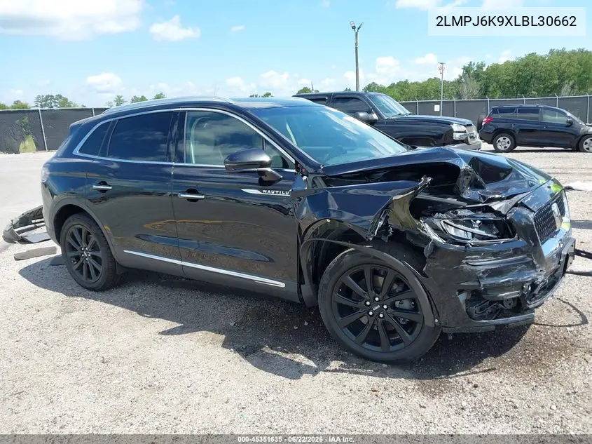 2020 Lincoln Nautilus Reserve VIN: 2LMPJ6K9XLBL30662 Lot: 45351635