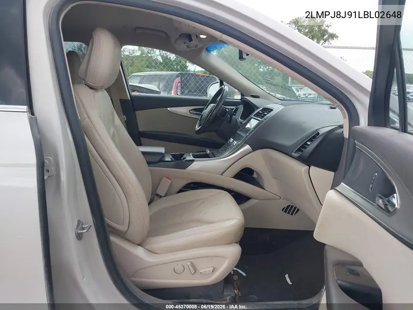 2020 Lincoln Nautilus Standard VIN: 2LMPJ8J91LBL02648 Lot: 45370008