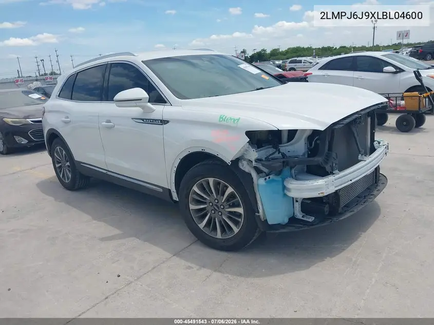 2020 Lincoln Nautilus Standard VIN: 2LMPJ6J9XLBL04600 Lot: 45491543
