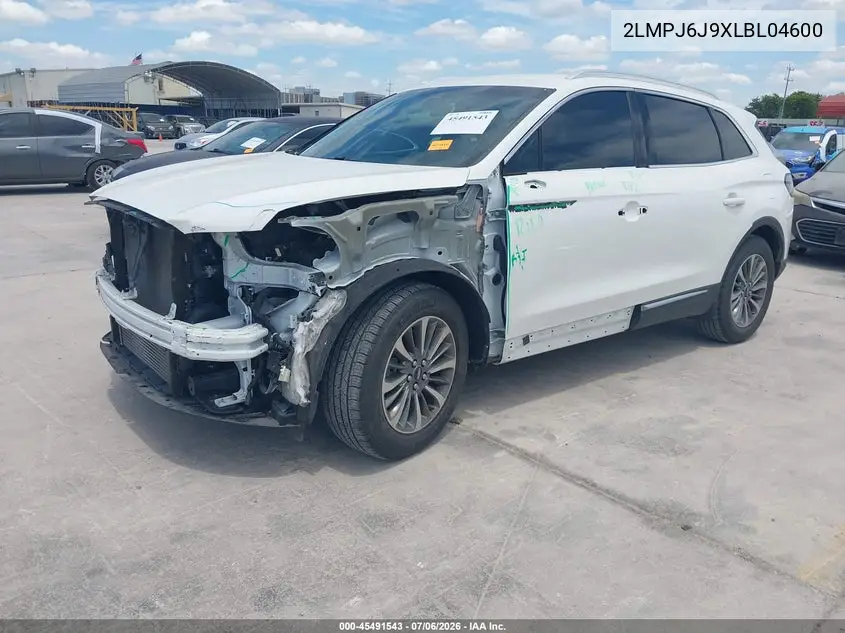2020 Lincoln Nautilus Standard VIN: 2LMPJ6J9XLBL04600 Lot: 45491543
