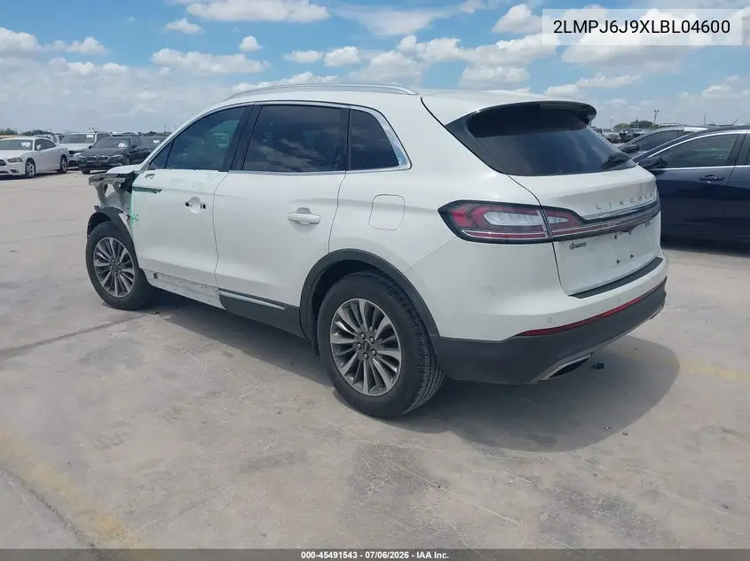 2020 Lincoln Nautilus Standard VIN: 2LMPJ6J9XLBL04600 Lot: 45491543