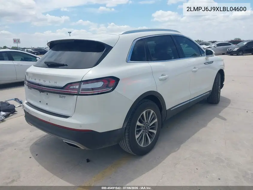 2020 Lincoln Nautilus Standard VIN: 2LMPJ6J9XLBL04600 Lot: 45491543