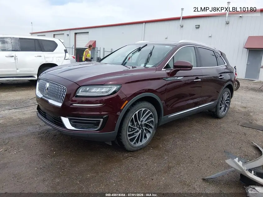 2020 Lincoln Nautilus Reserve VIN: 2LMPJ8KPXLBL10180 Lot: 45519354