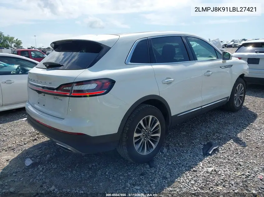 2020 Lincoln Nautilus Reserve VIN: 2LMPJ8K91LBL27421 Lot: 45547855