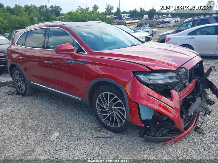 2020 Lincoln Nautilus Reserve VIN: 2LMPJ8KPXLBL02239 Lot: 45558872