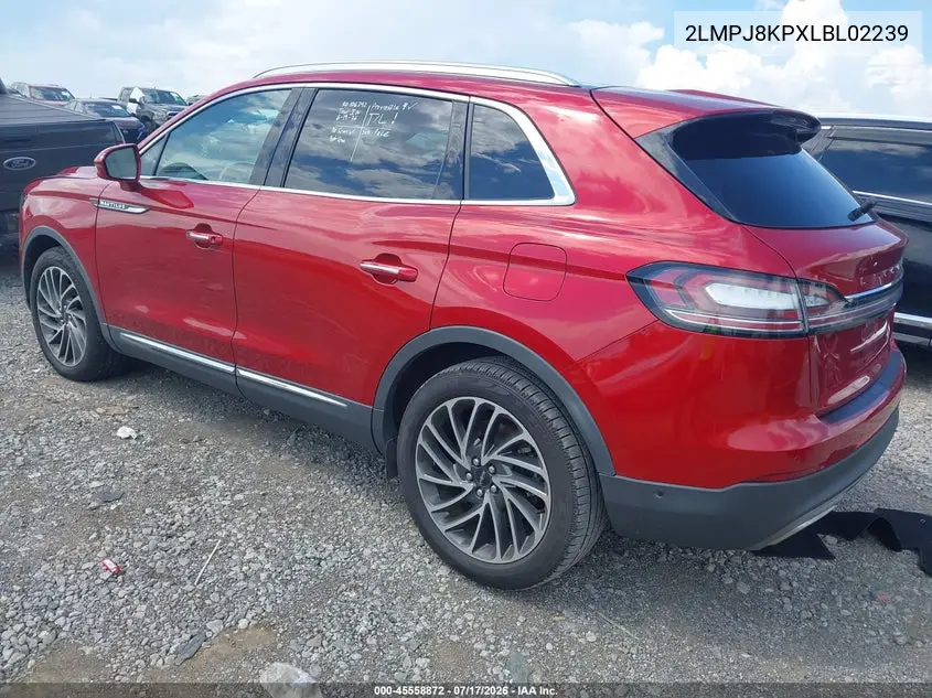 2020 Lincoln Nautilus Reserve VIN: 2LMPJ8KPXLBL02239 Lot: 45558872