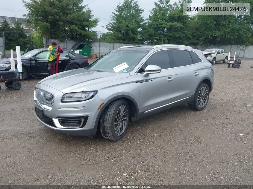 2020 Lincoln Nautilus Reserve VIN: 2LMPJ8K90LBL24476 Lot: 45580304