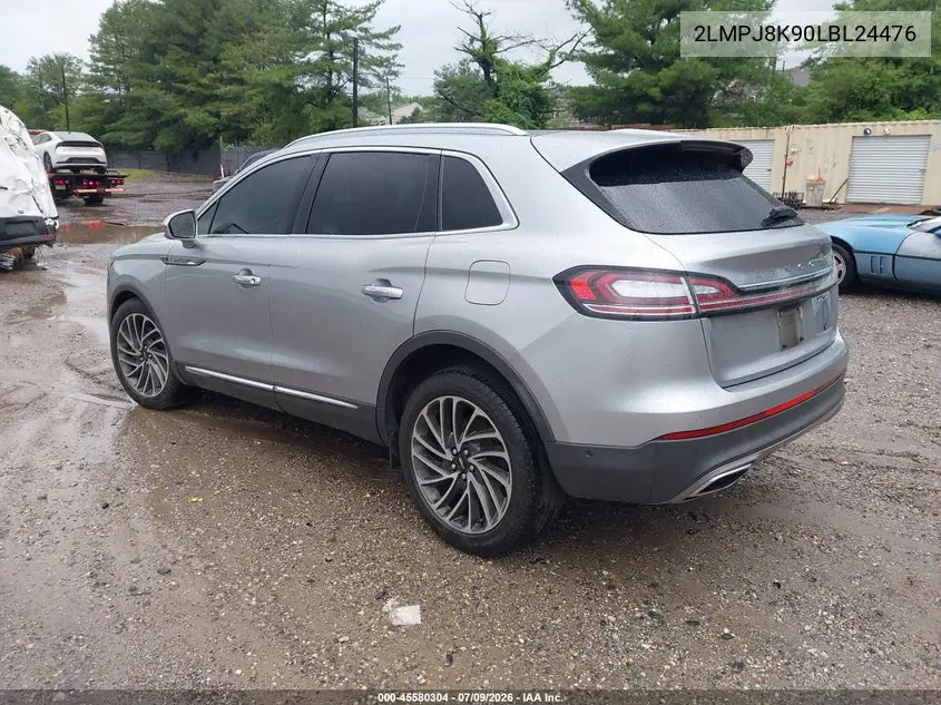 2020 Lincoln Nautilus Reserve VIN: 2LMPJ8K90LBL24476 Lot: 45580304