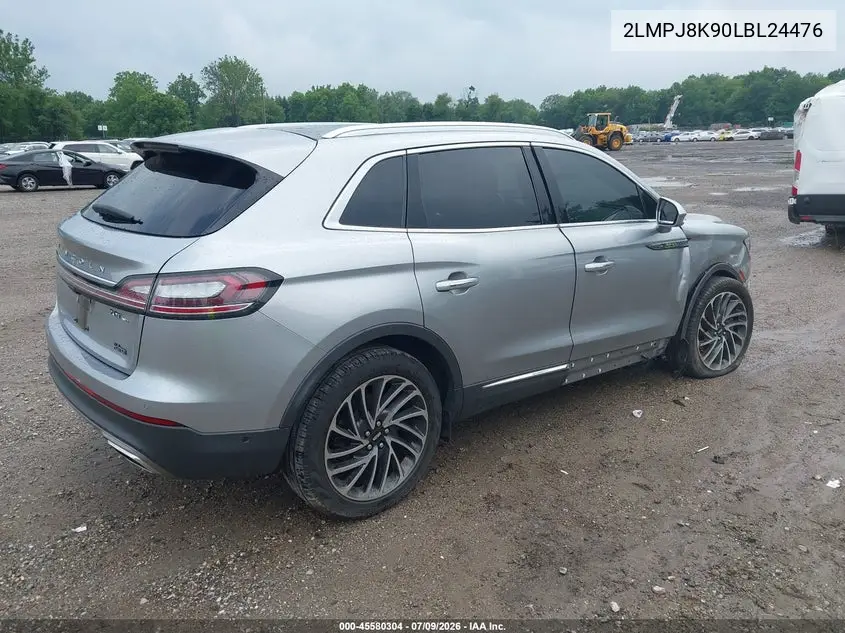 2020 Lincoln Nautilus Reserve VIN: 2LMPJ8K90LBL24476 Lot: 45580304