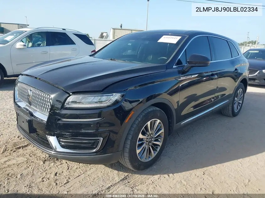 2020 Lincoln Nautilus Standard VIN: 2LMPJ8J90LBL02334 Lot: 45602045