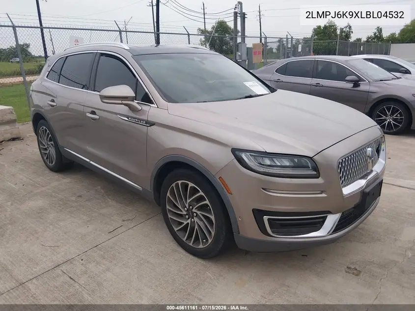 2020 Lincoln Nautilus Reserve VIN: 2LMPJ6K9XLBL04532 Lot: 45611161