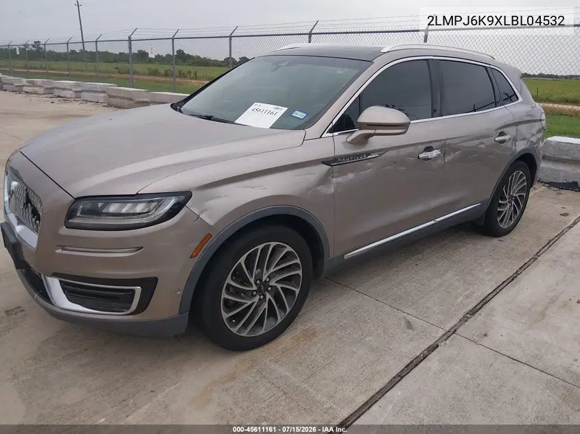 2020 Lincoln Nautilus Reserve VIN: 2LMPJ6K9XLBL04532 Lot: 45611161