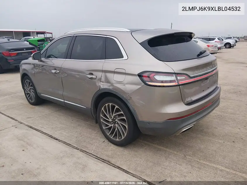 2020 Lincoln Nautilus Reserve VIN: 2LMPJ6K9XLBL04532 Lot: 45611161