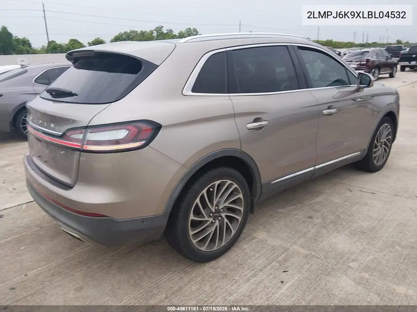 2020 Lincoln Nautilus Reserve VIN: 2LMPJ6K9XLBL04532 Lot: 45611161