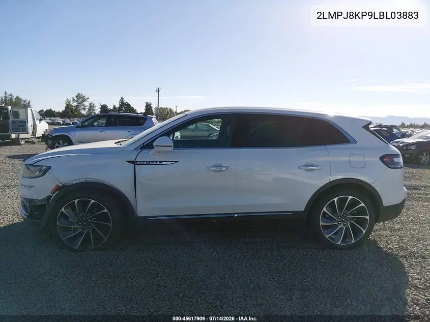 2020 Lincoln Nautilus Reserve VIN: 2LMPJ8KP9LBL03883 Lot: 45617909