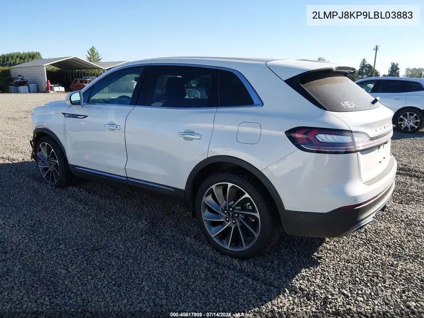 2020 Lincoln Nautilus Reserve VIN: 2LMPJ8KP9LBL03883 Lot: 45617909